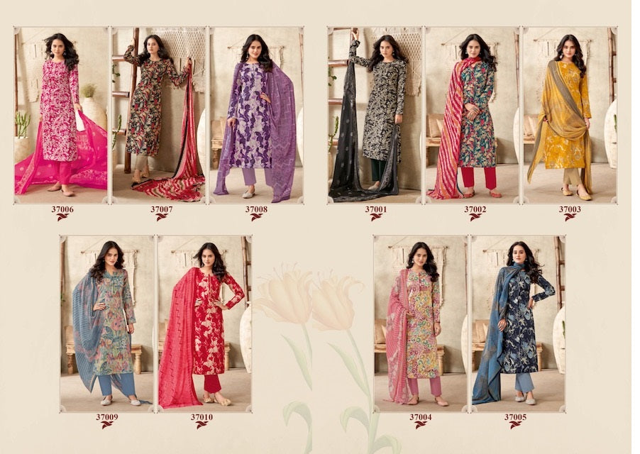 Naishaa Vol 37 Suryajyoti Jaam Satin Pant Style Suits