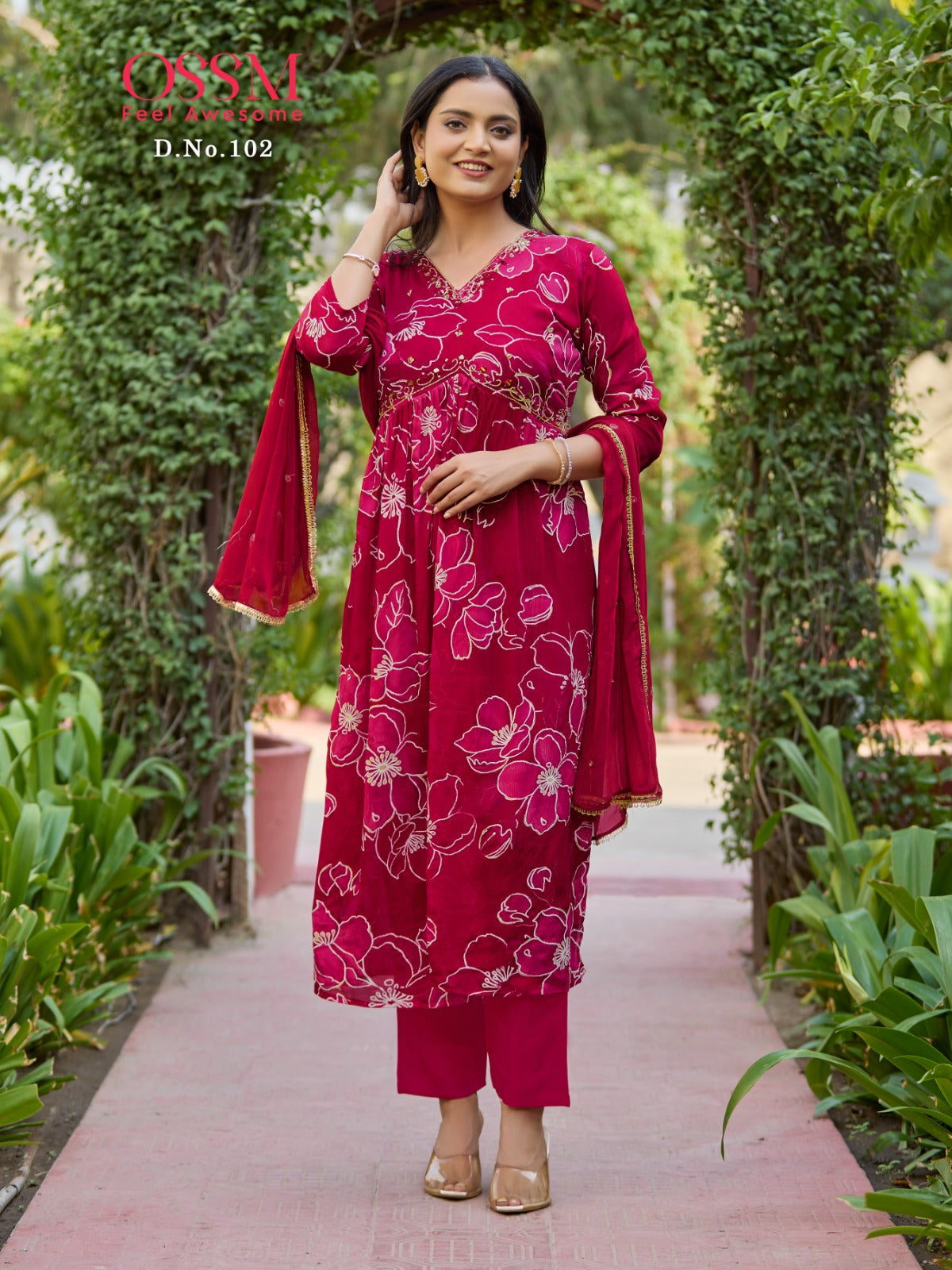 Nargis Ossm Chinon Readymade Pant Style Suits