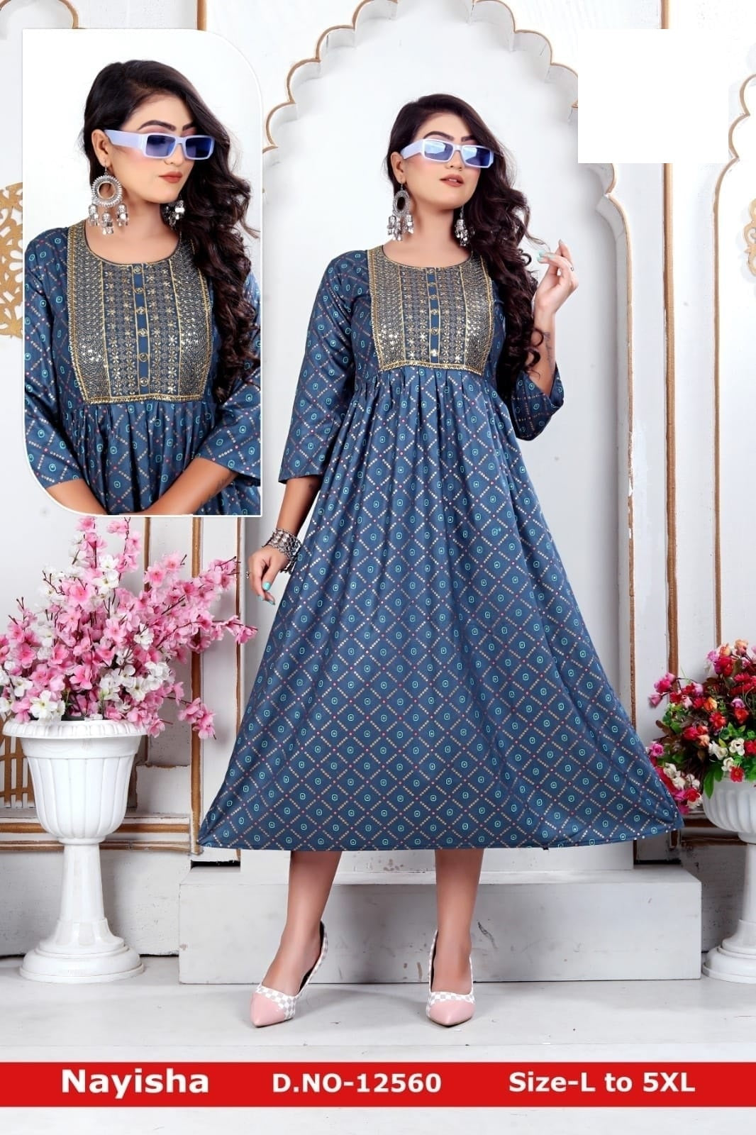 Nayisha Zoya Rayon Anarkali Kurtis