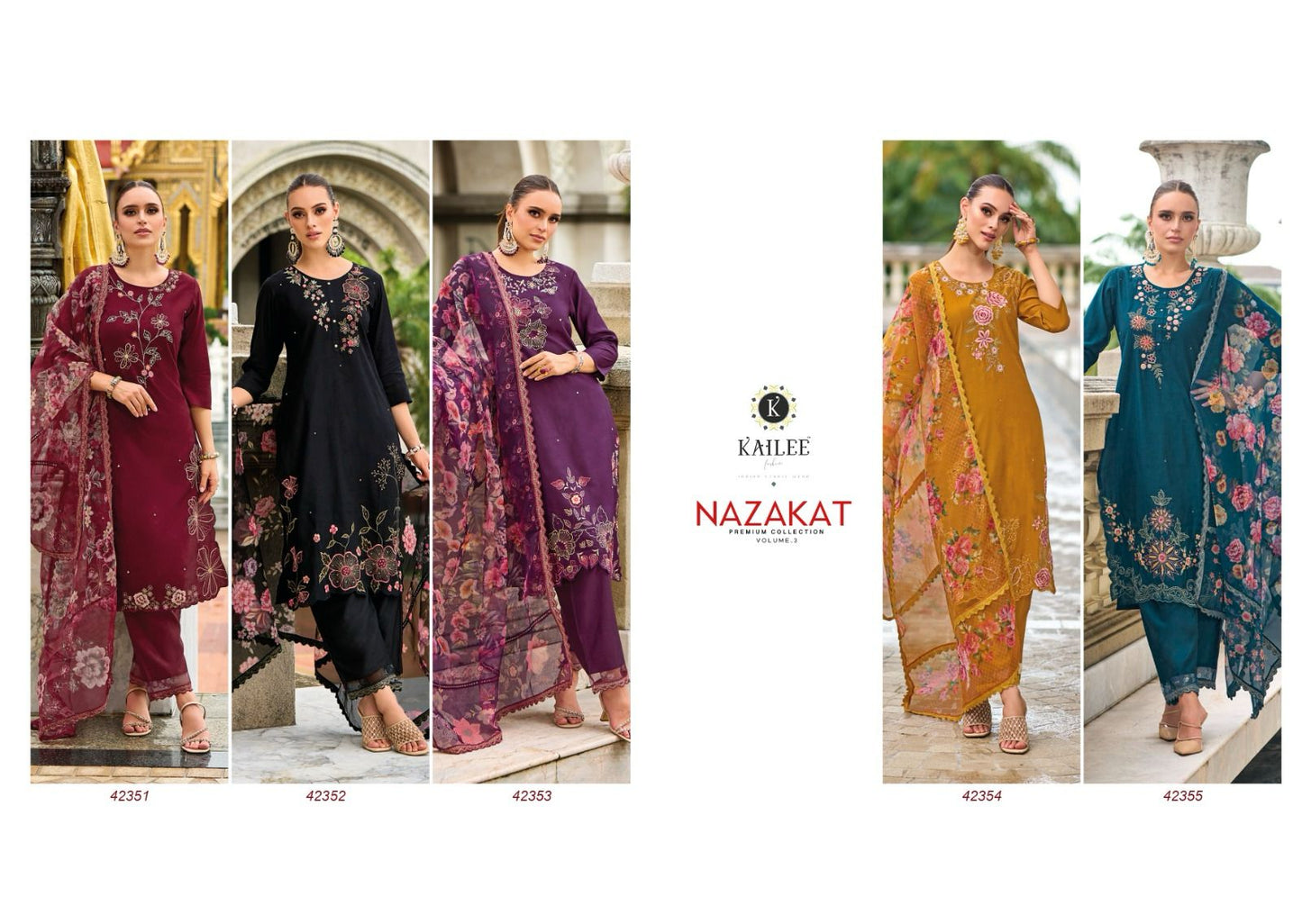 Nazakat Vol 3 Kailee Fashion Viscose Silk Readymade Pant Style Suits