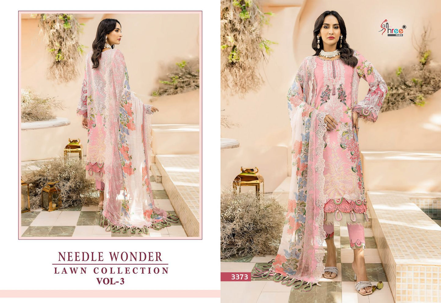 Needle Wonder Lawn Collection Vol 3 Shree Fabs Cotton Pakistani Patch Work Suits