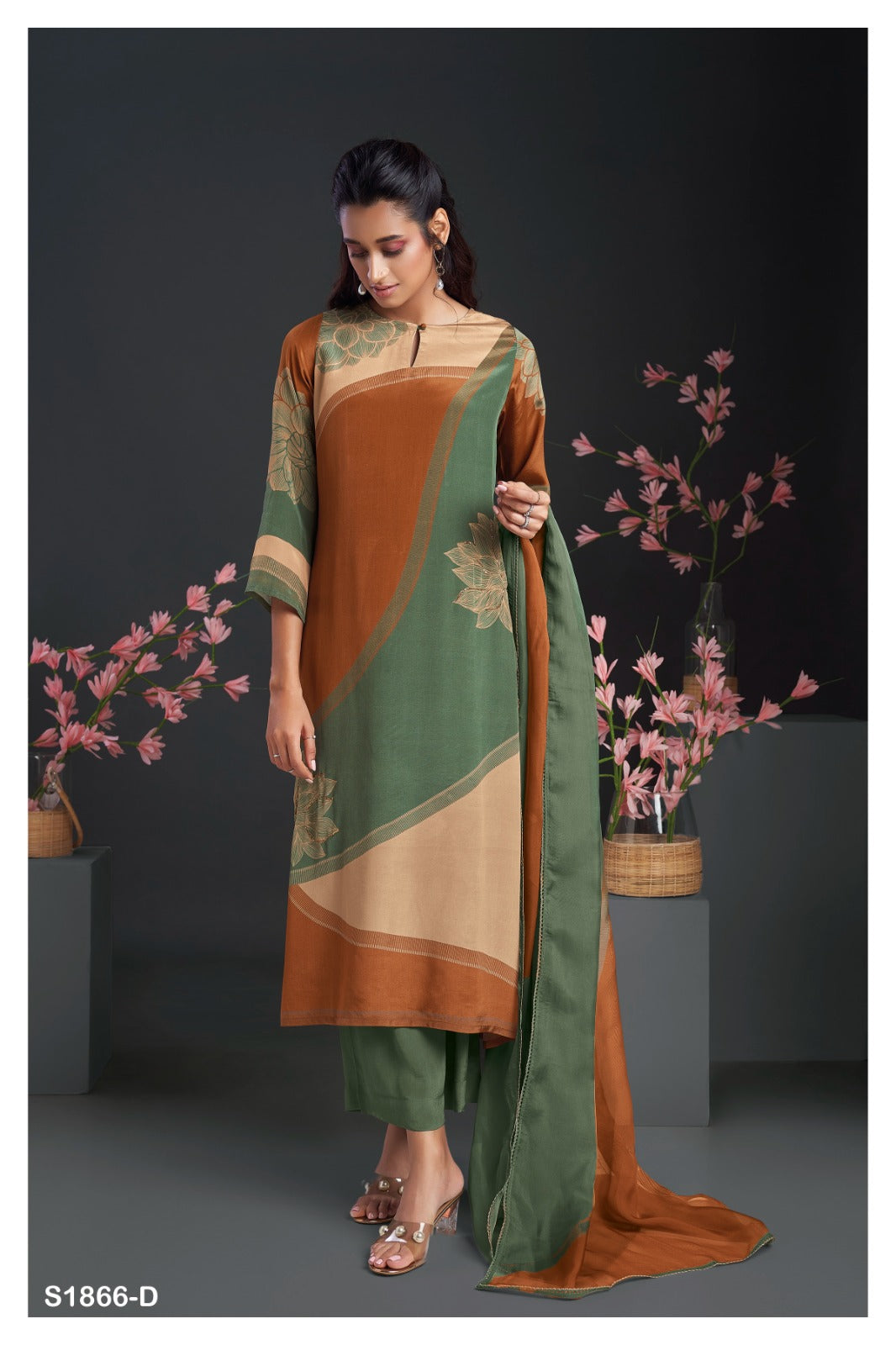Nerida 1866 Ganga Silk Plazzo Style Suits