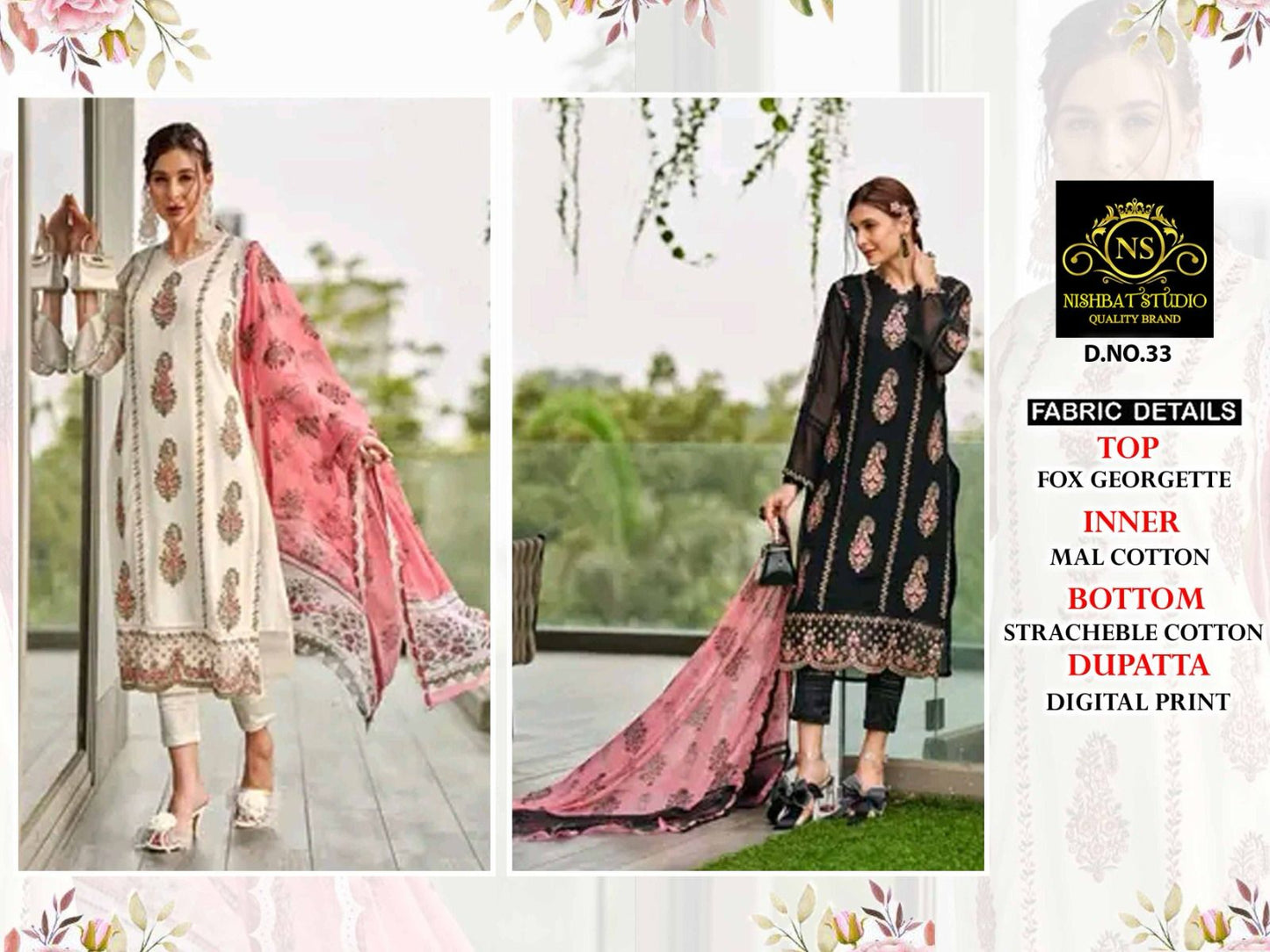 New-33 Nishbat Studio Georgette Pakistani Readymade Suits