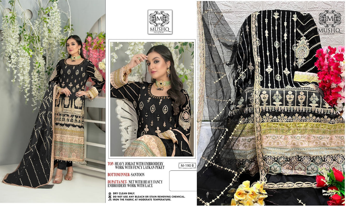 New 190 Mushq Fox Georgette Pakistani Salwar Suits