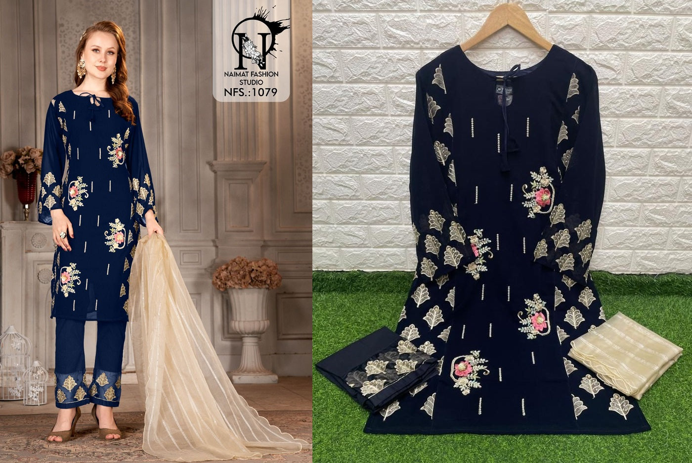 Nfs 1079 Naimat Fashion Studio Blooming Pakistani Readymade Suits