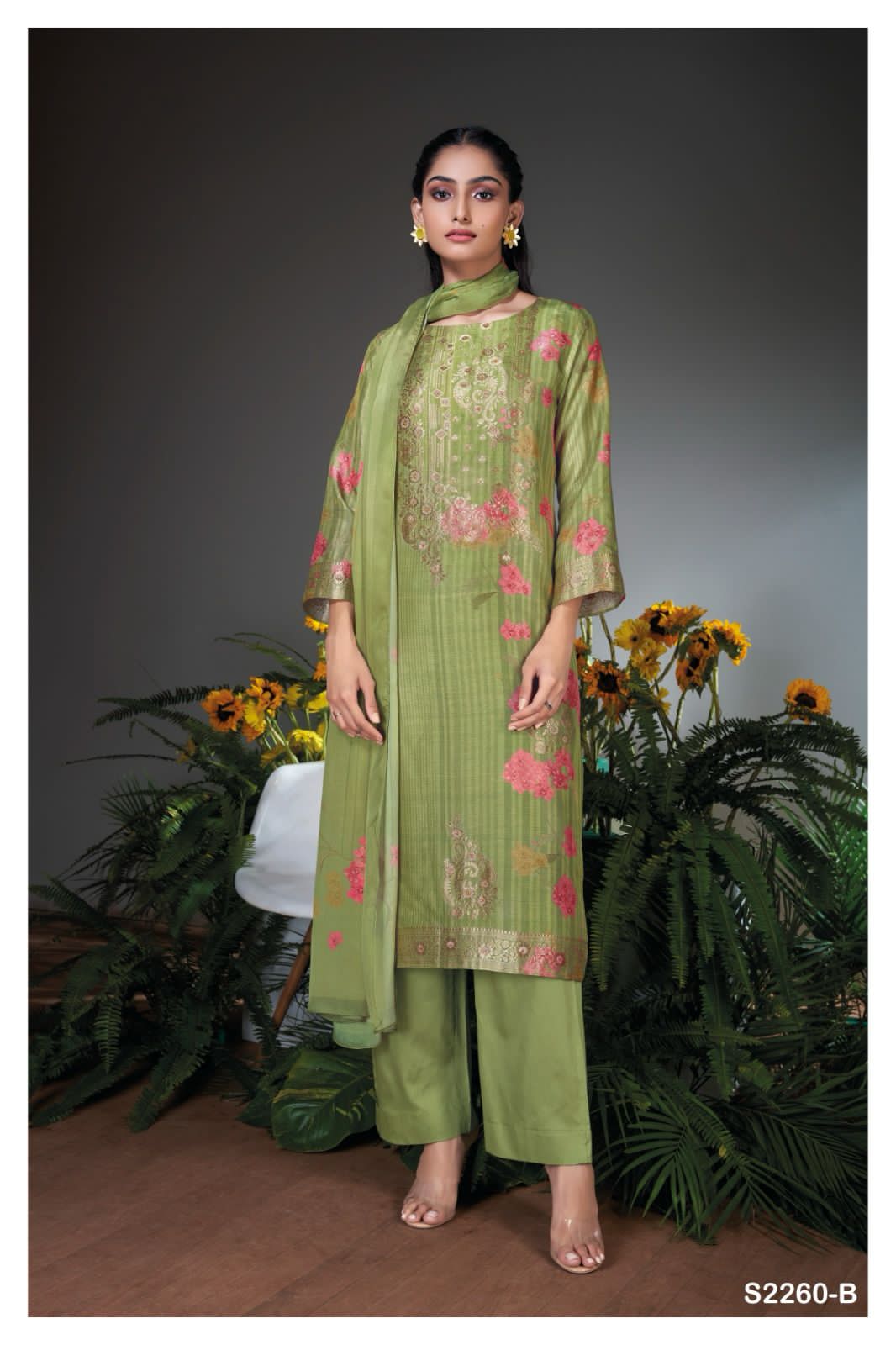 Nicola 2260 Ganga Russian Silk Plazzo Style Suits