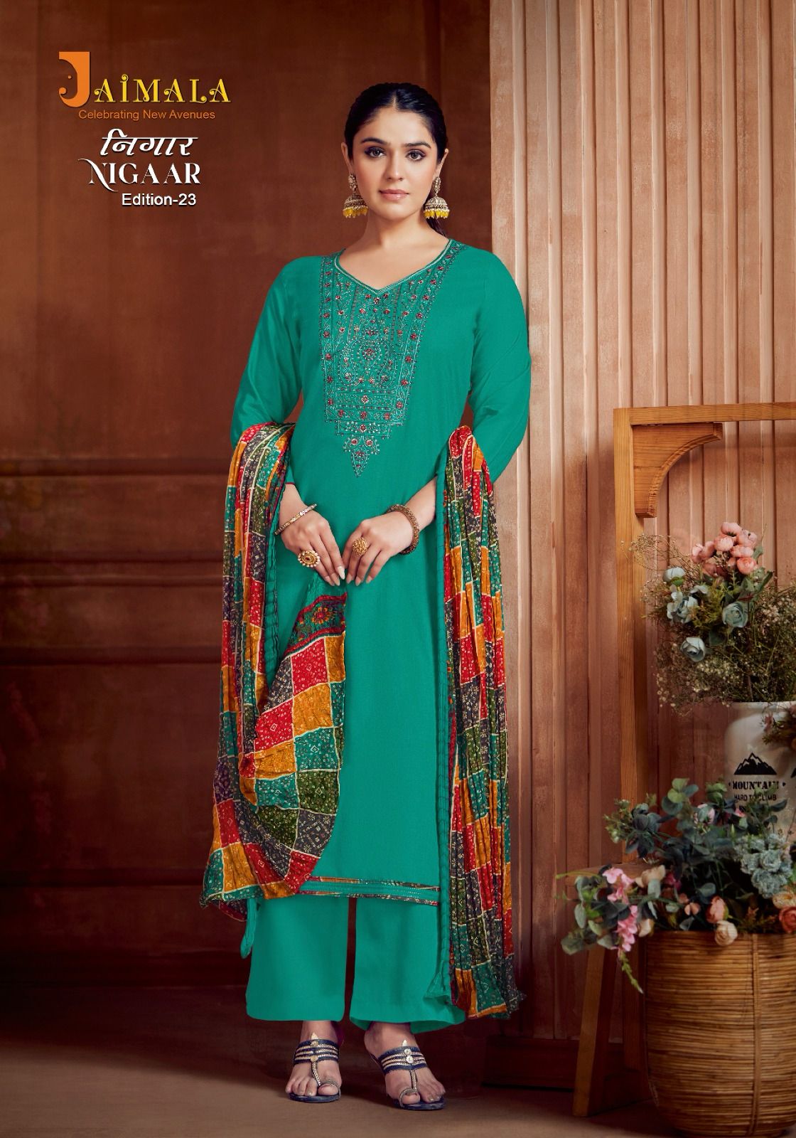 Nigaar Edition 23 Jaimala Rayon Slub Plazzo Style Suits