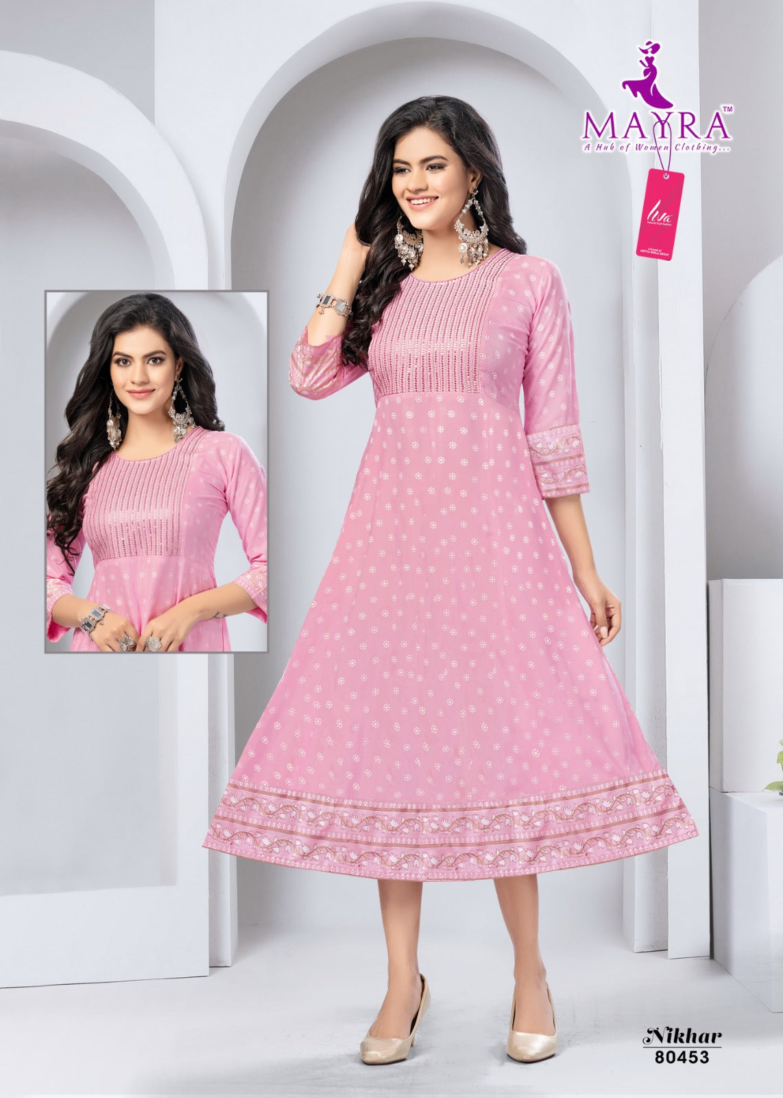 Nikhar Mayra Viscose Rayon Anarkali Kurtis