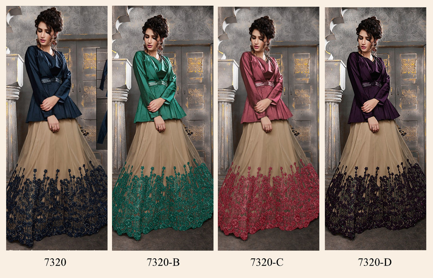 Nimaya-7320 Daizy Mahotsav Art Silk Indo Western Pair