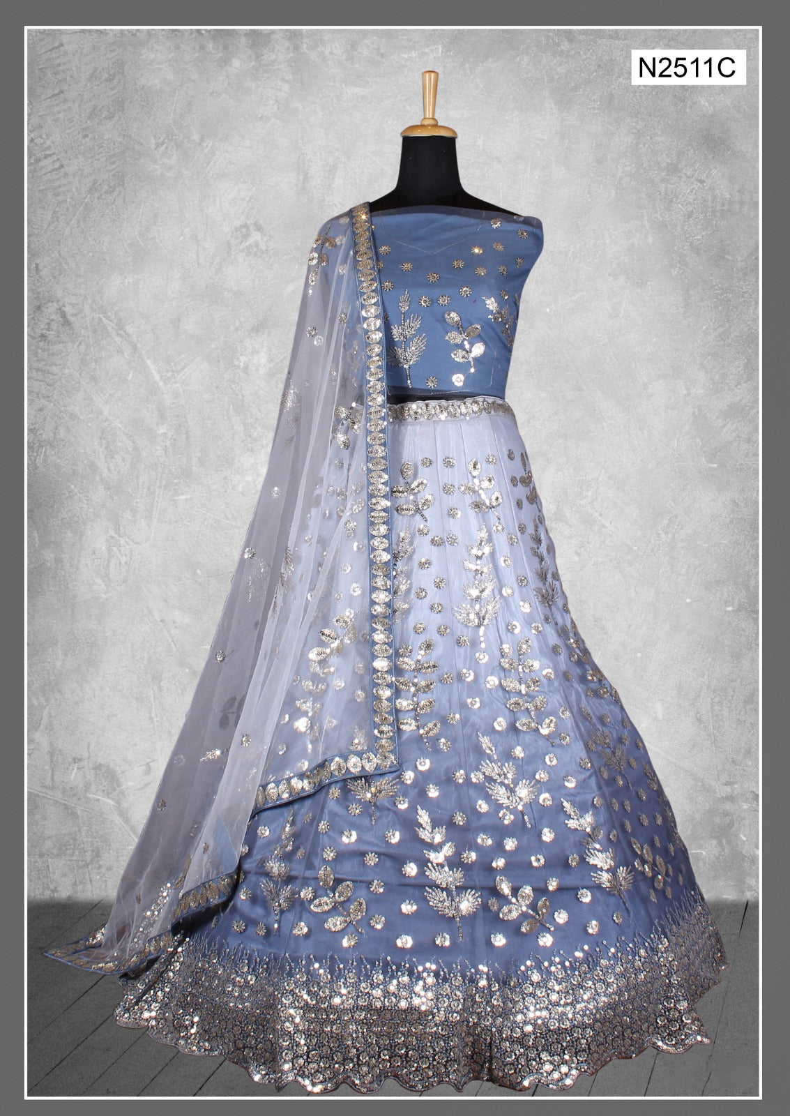 Nimaya Kangan Mahotsav Net Lehenga Choli