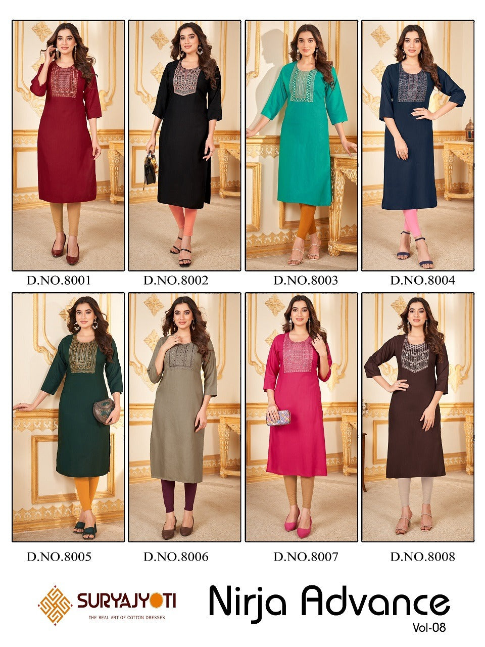 Nirja Advance Vol 8 Suryajyoti Rayon Knee Length Kurtis