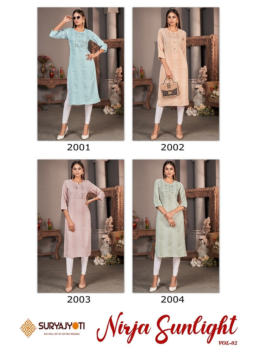 Nirja Sunlight Vol 2 Suryajyoti Long Straight Kurti