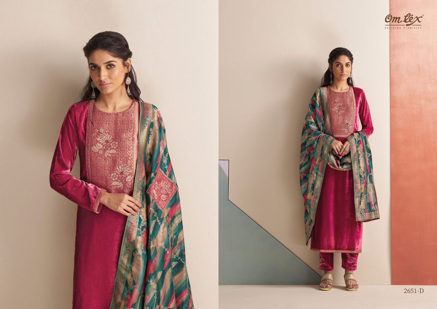 Nithya Omtex Velvet Pant Style Suits
