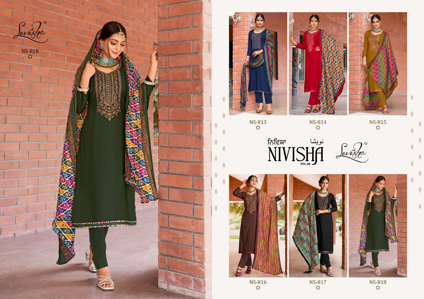Nivisha Vol 8 Levisha Rayon Slub Pant Style Suits