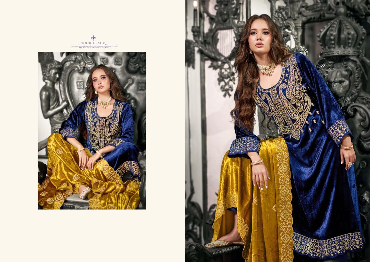 Noor E Ishq Sargam Prints Velvet Suits