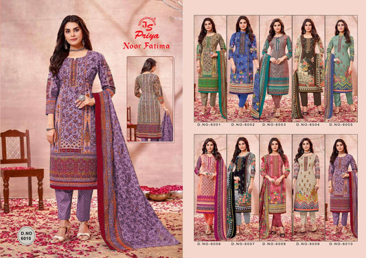 Noor Fatima Vol 6 Js Priya Cotton Karachi Salwar Suits