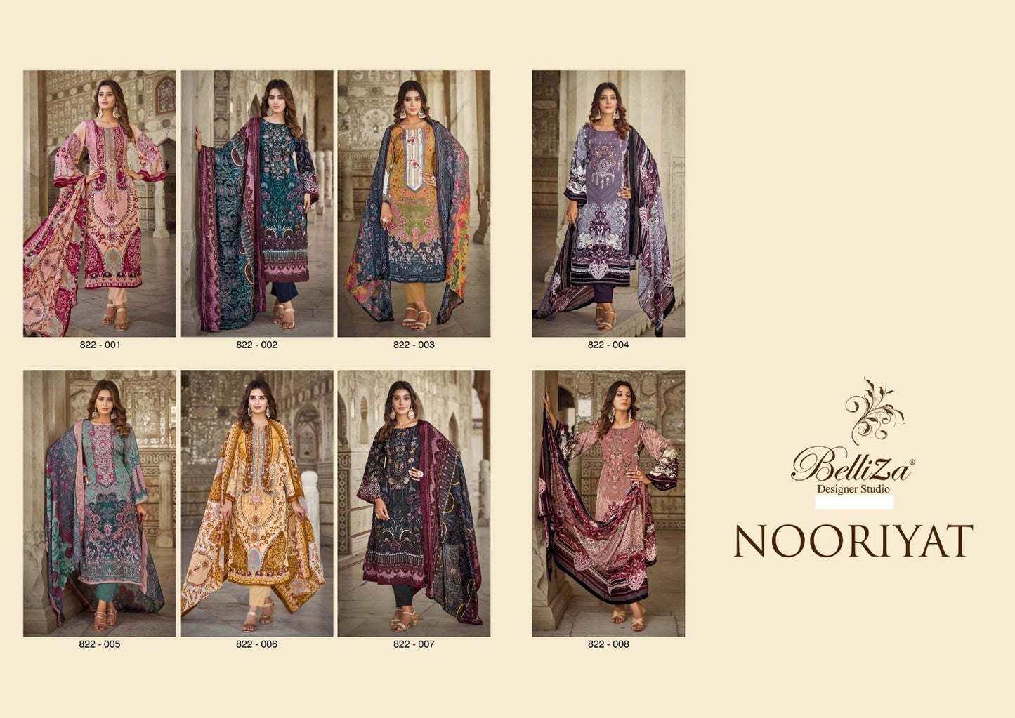 Nooriyat Belliza Designer Studio Crepe Karachi Salwar Suits