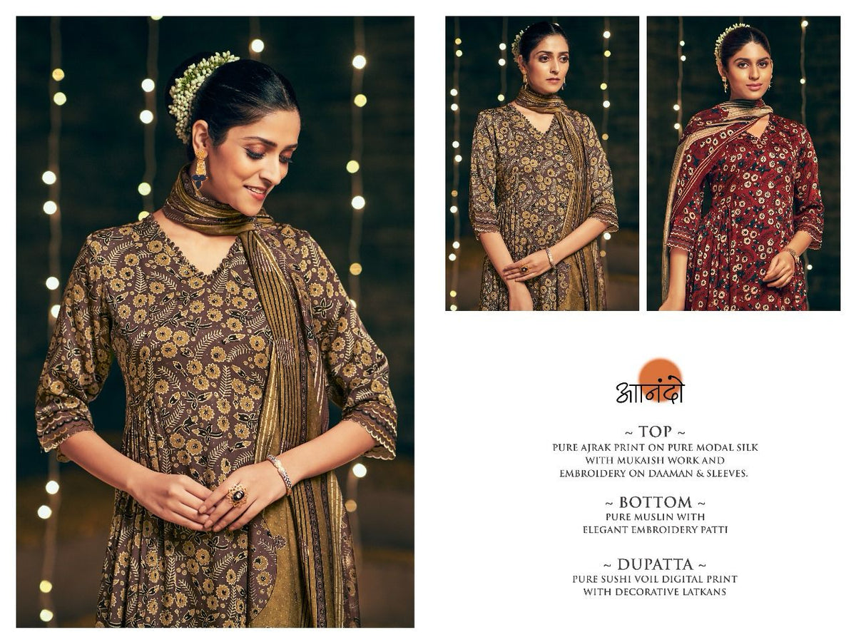 Norin 3149-Ab Anando Modal Silk Pant Style Suits