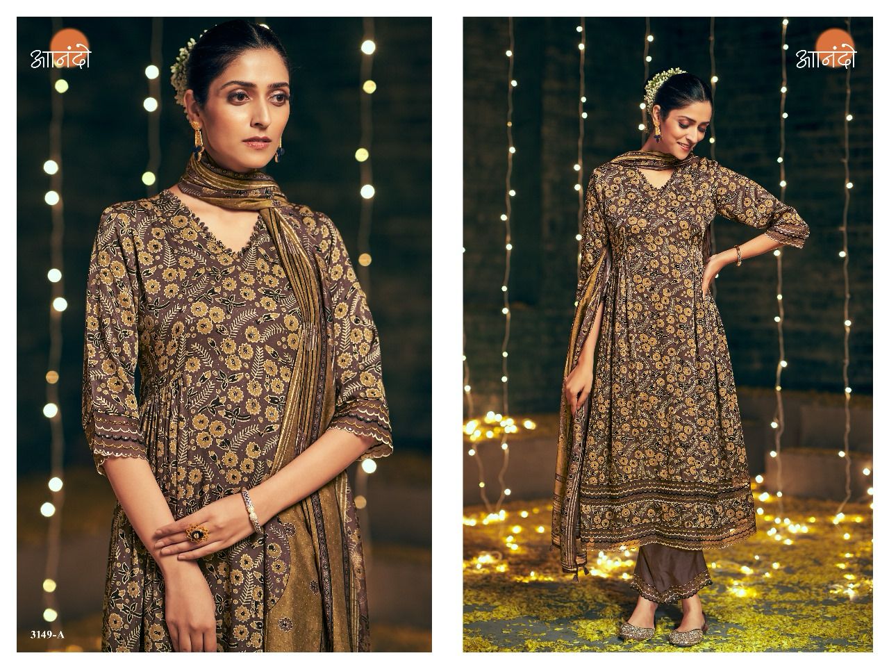 Norin 3149-Ab Anando Modal Silk Pant Style Suits