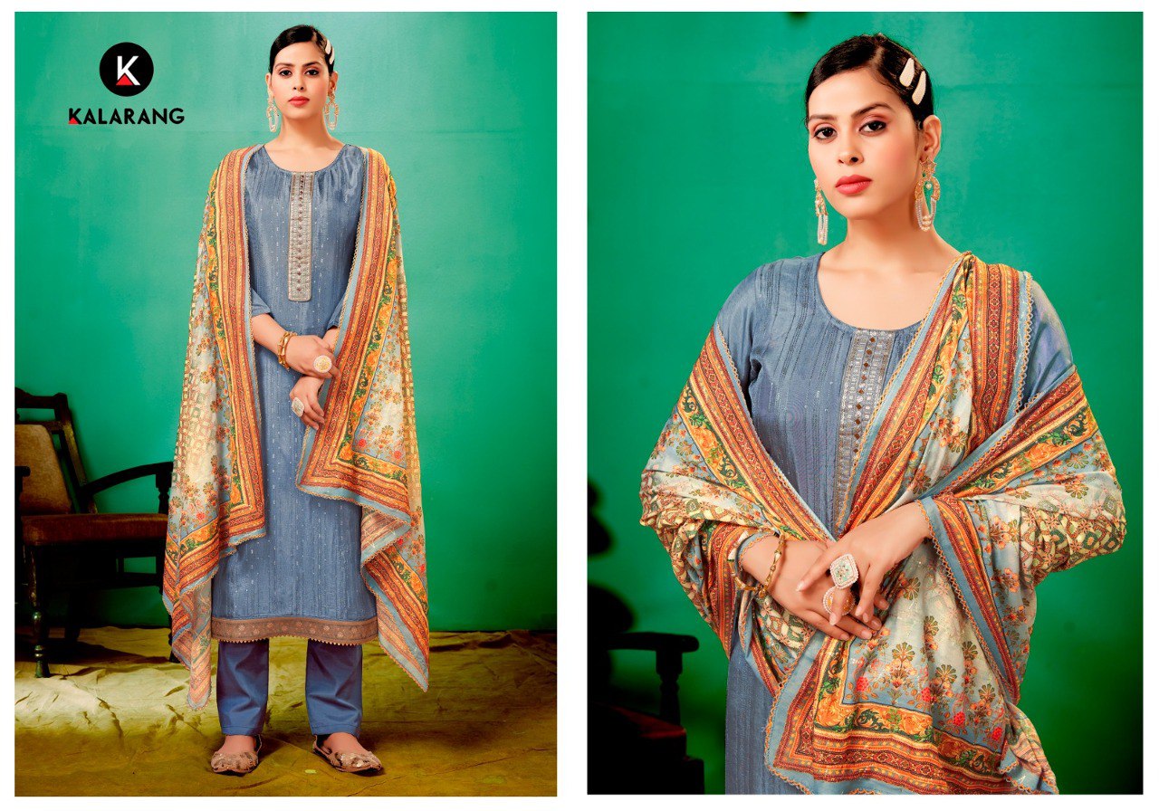 Ojal Kalarang Silk Plazzo Style Suits