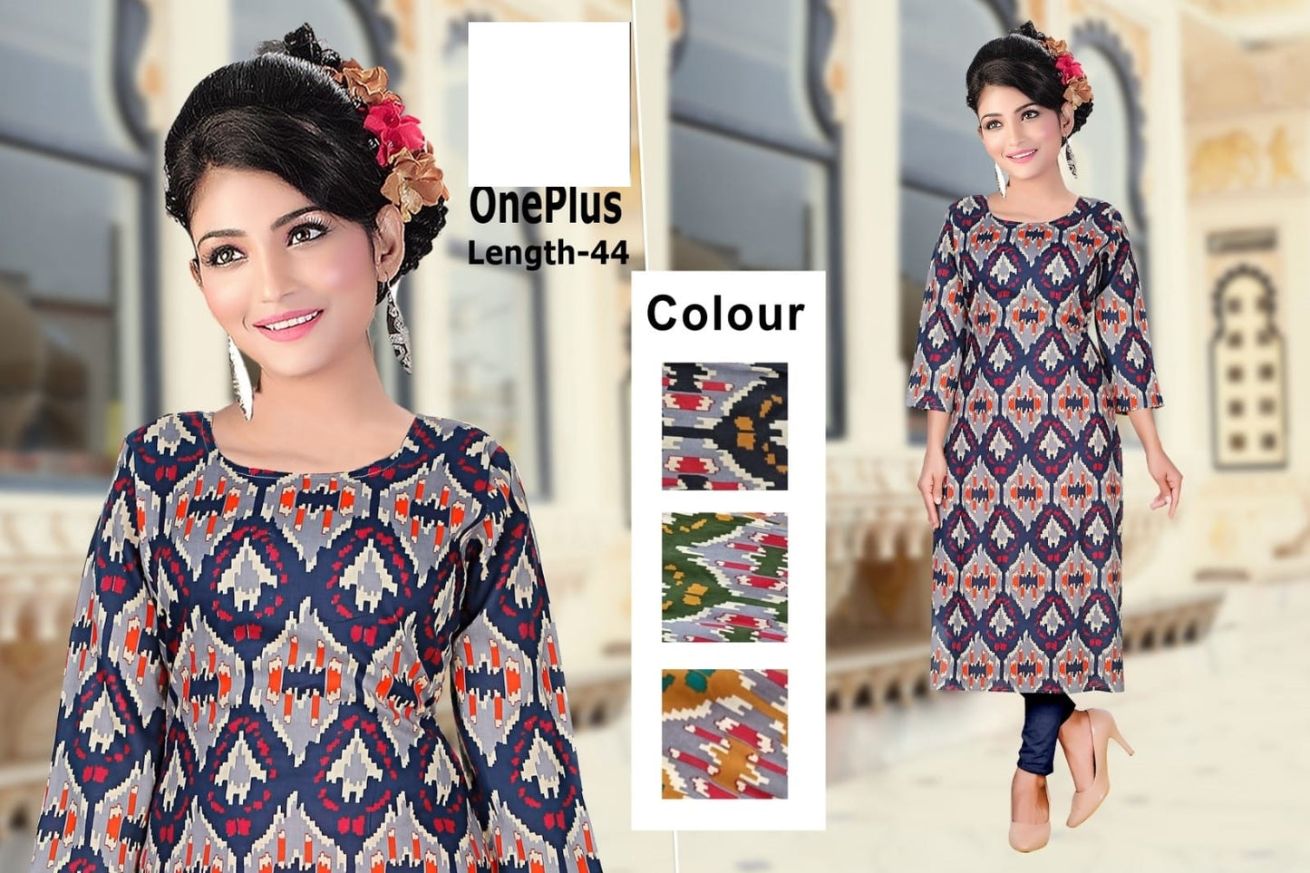 One Plus-A Zoya Rayon Knee Length Kurtis