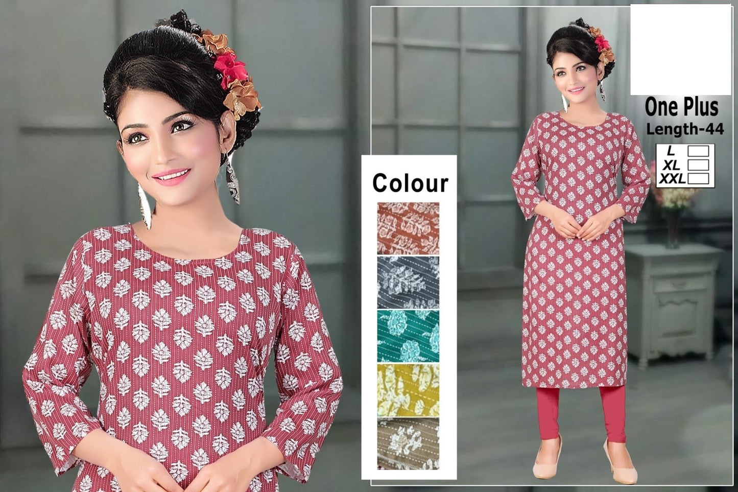One Plus-B Zoya Rayon Knee Length Kurtis
