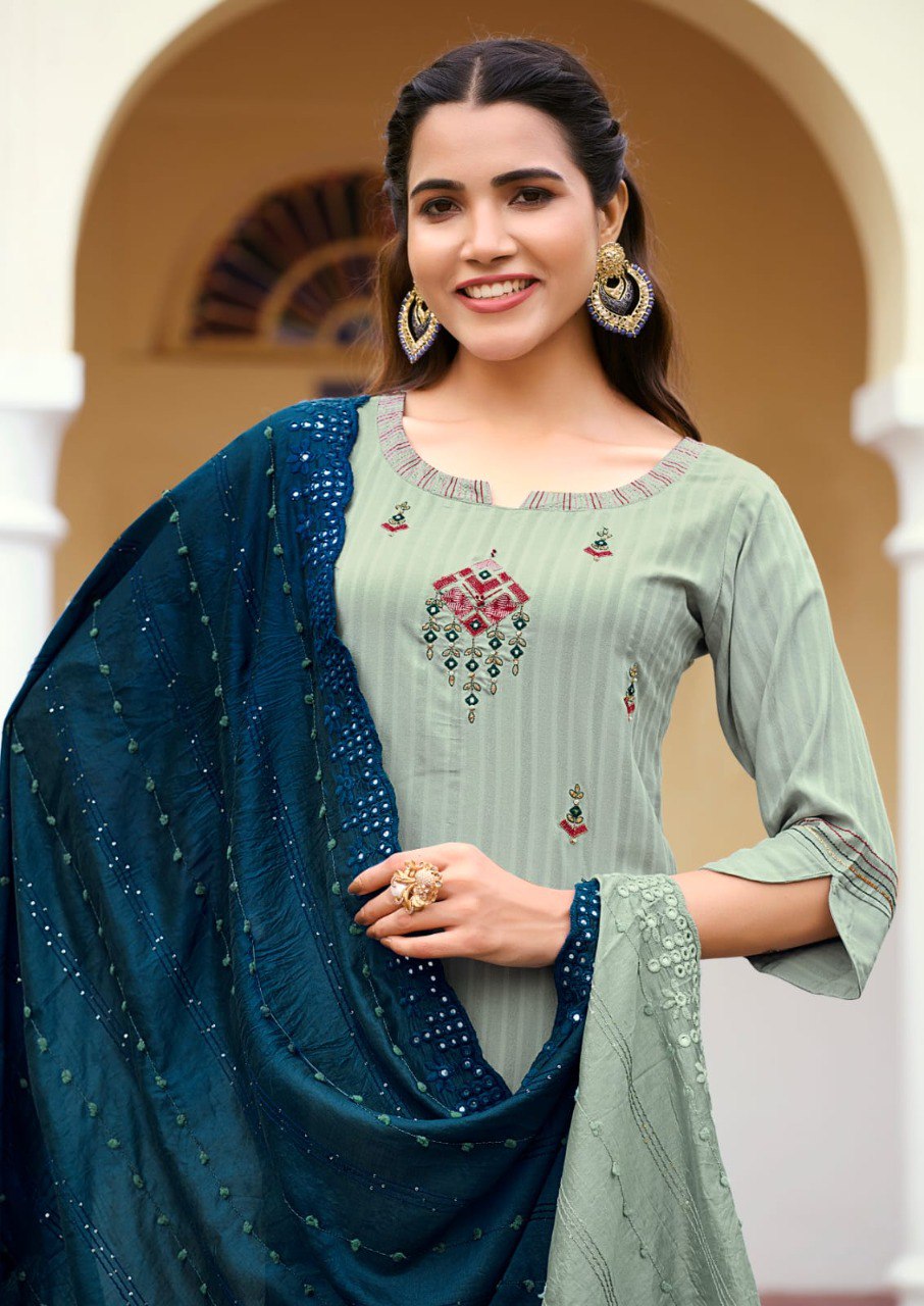 Opel Vol 3 Karissa Rayon Readymade Pant Style Suits
