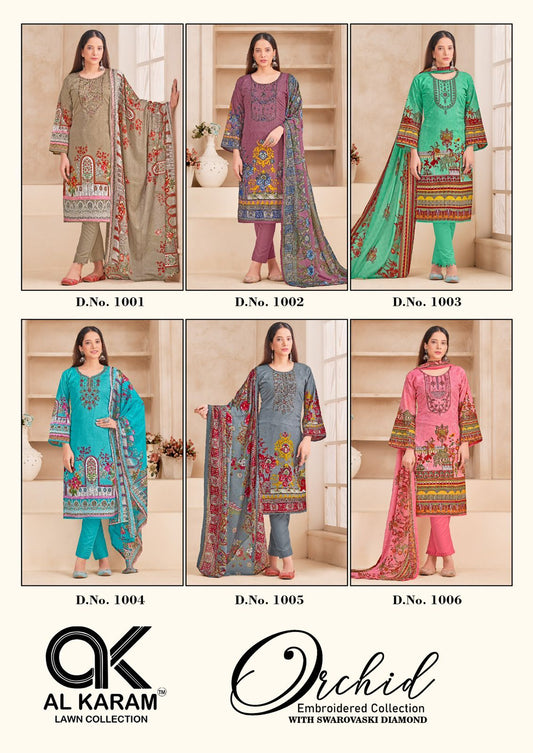 Orchid Al Karam Soft Cotton Karachi Salwar Suits