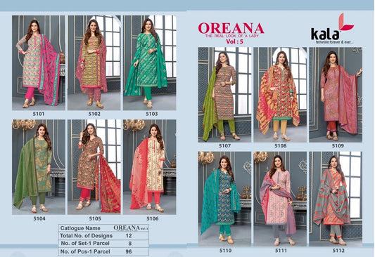 Oreana Vol 5 Kala Cotton Readymade Pant Style Suits