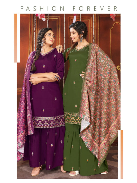 P 521-522 Journey Design Modal Chanderi Readymade Sharara Suits