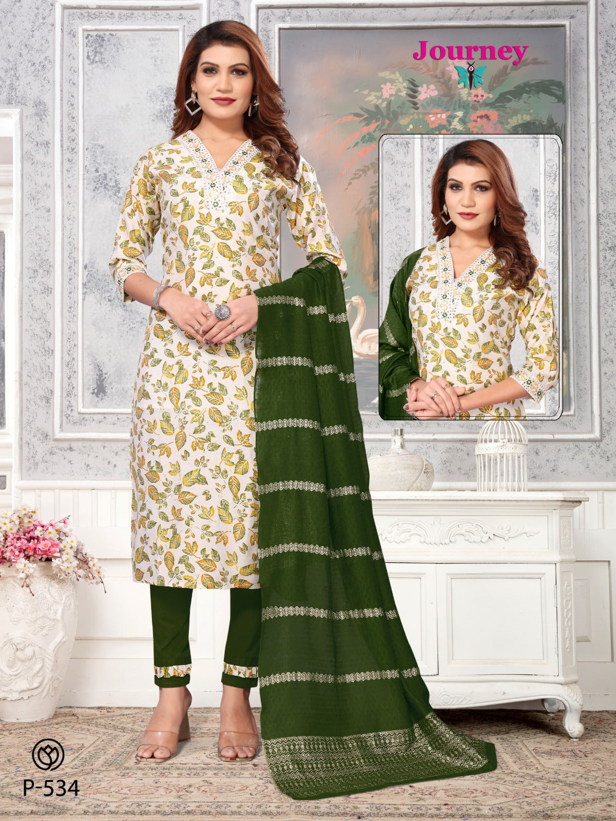P 531-534 Journey Design Modal Chanderi Readymade Pant Style Suits