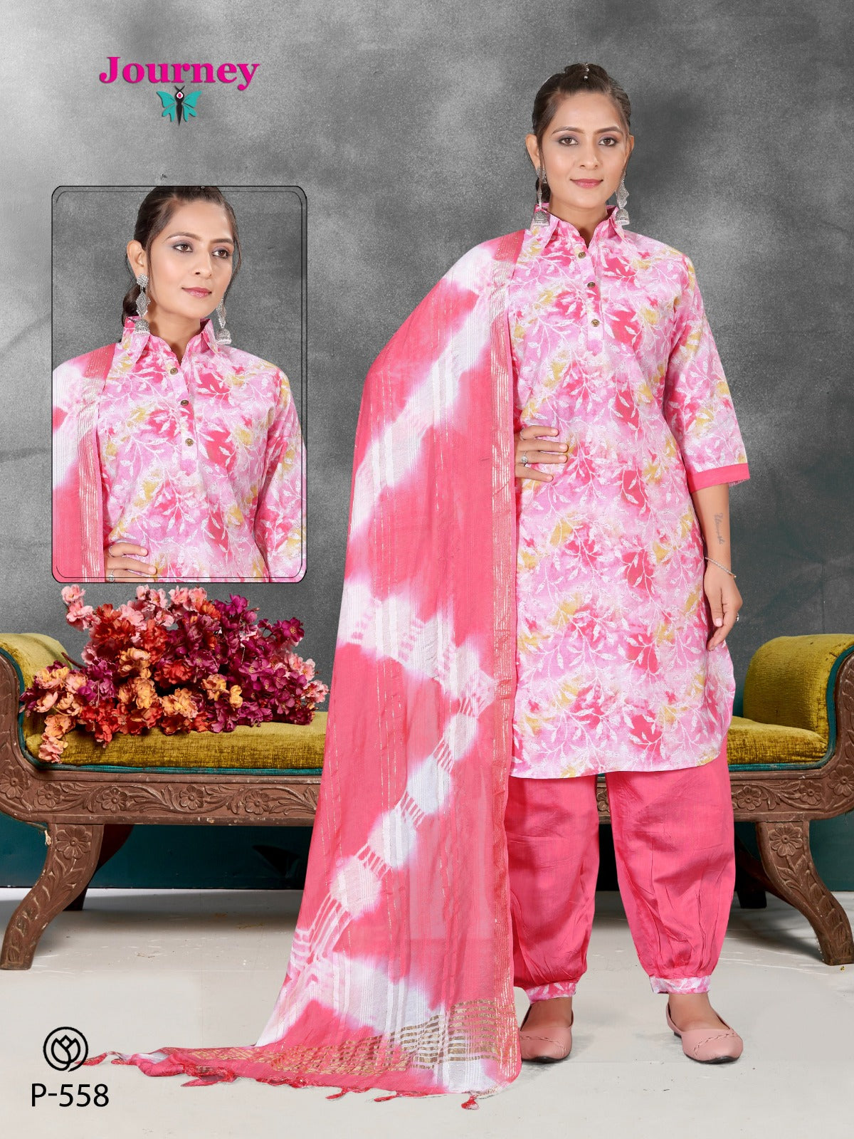 P 552-565 Journey Design Modal Chanderi Afghani Readymade Suit