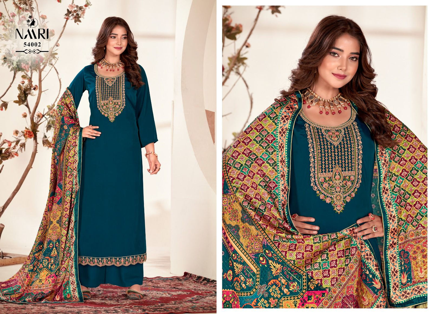Palak Naari Chinon Plazzo Style Suits