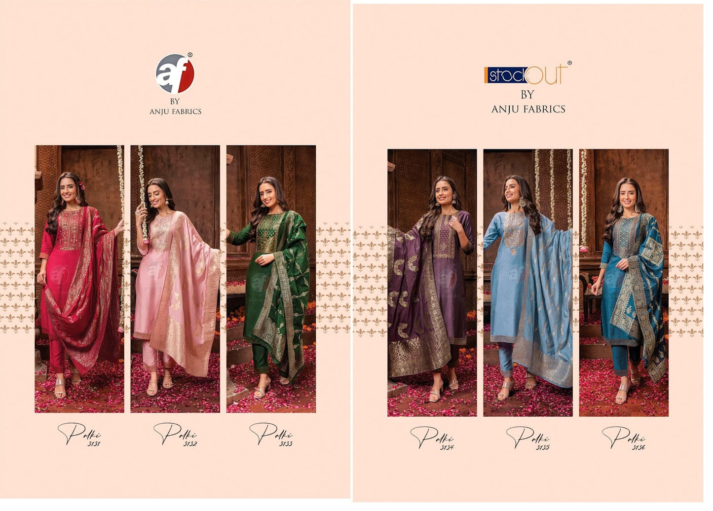 Palki Vol 3 Af Viscose Readymade Pant Style Suits