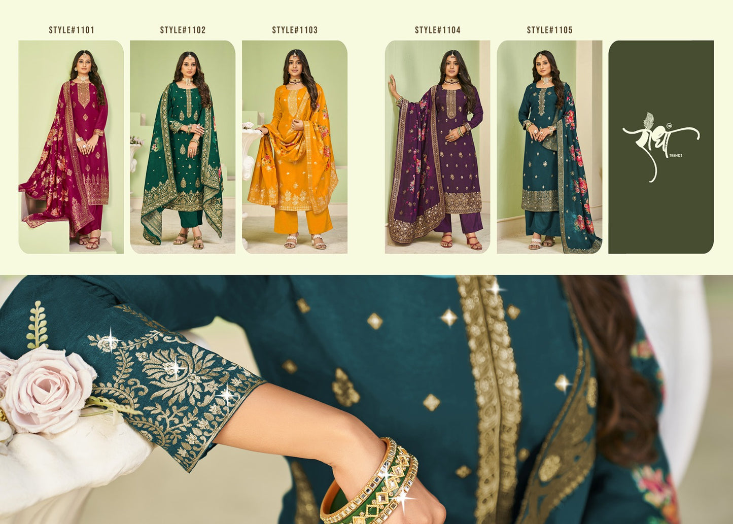 Pallavi Radha Trendz Viscose Pant Style Suits
