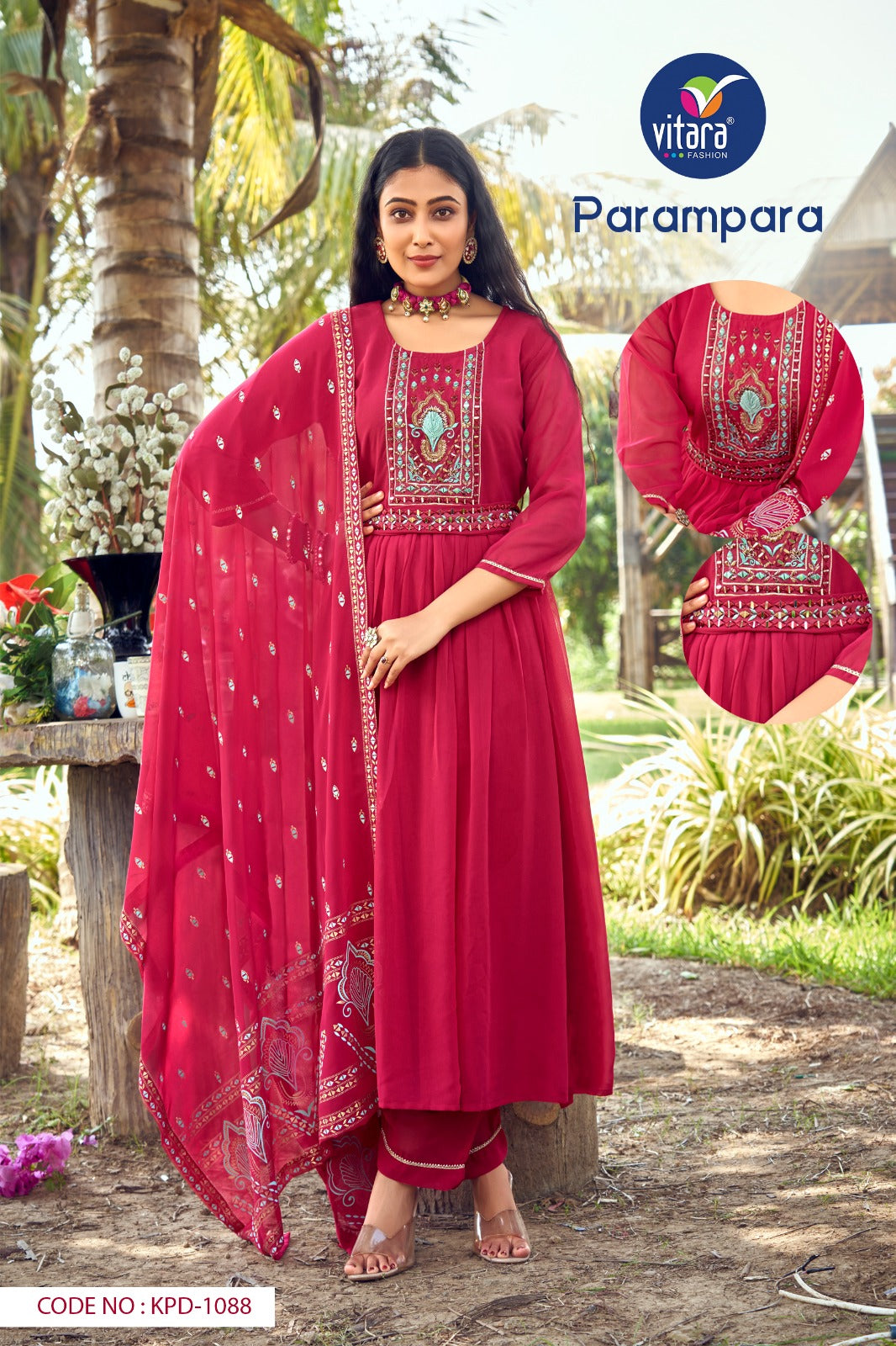 Parampara Vitara Georgette Readymade Pant Style Suits