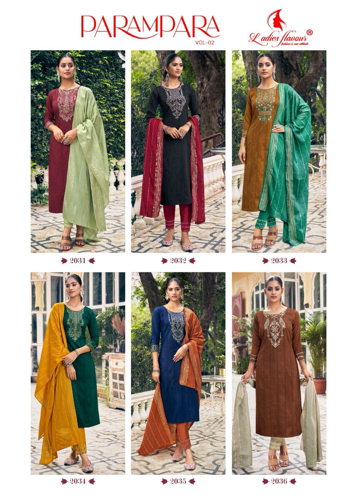 Parampara Vol 2 Ladies Flavour Chinon Readymade Pant Style Suits