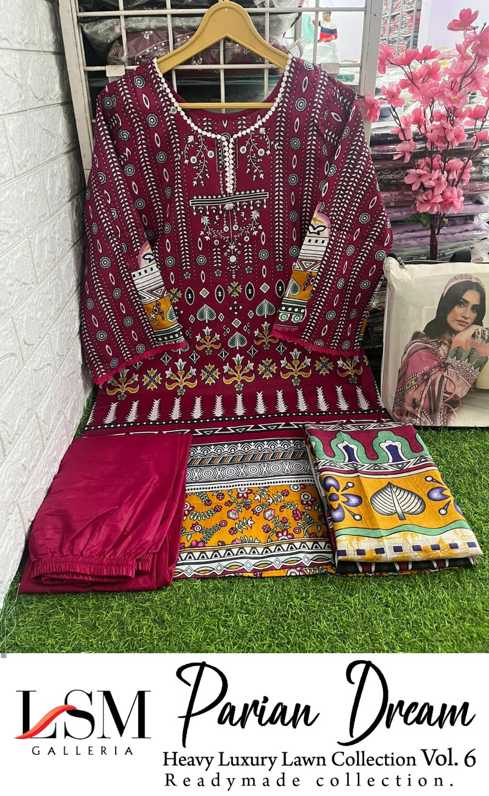 Parian Dream Heavy Luxury Lawn Collection Vol 6 Lsm Galleria Pakistani Readymade Suits