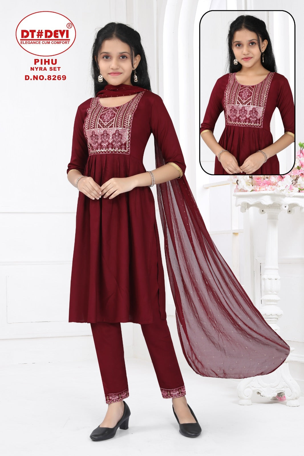 Pihu-8269 Dt Devi Rayon Girls Readymade Suits