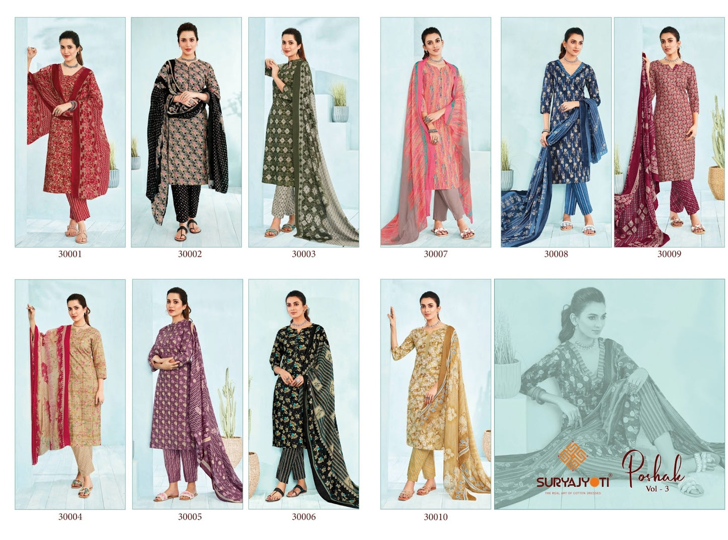 Poshak Vol 3 Suryajyoti Cambric Cotton Readymade Pant Style Suits