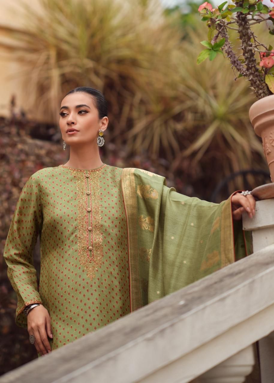 Prestige Varsha Fashions Russian Silk Plazzo Style Suits