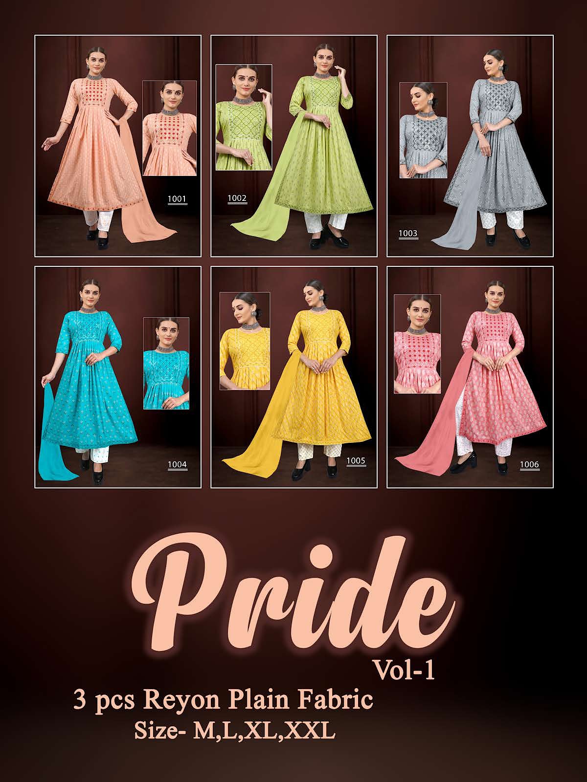 Pride Vol 1 Kavinay Rayon Readymade Pant Style Suits