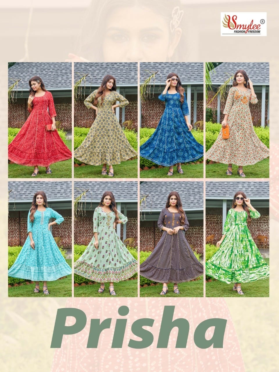 Prisha Smylee Rayon Anarkali Kurtis