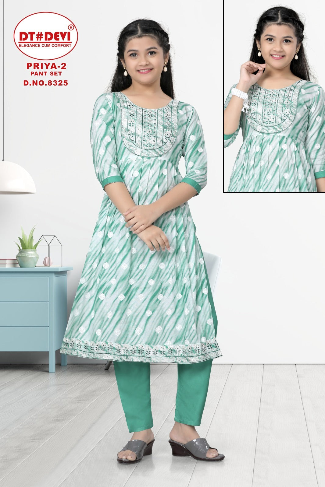Priya-2 8325 Dt Devi Rayon Girls Pant Set