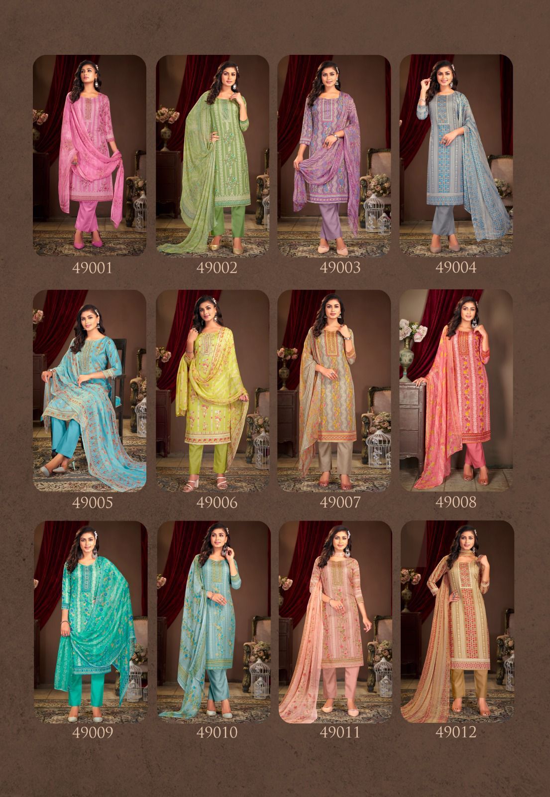 Punjabi Kudi Vol 49 Shiv Gori Silk Mills Cotton Pant Style Suits