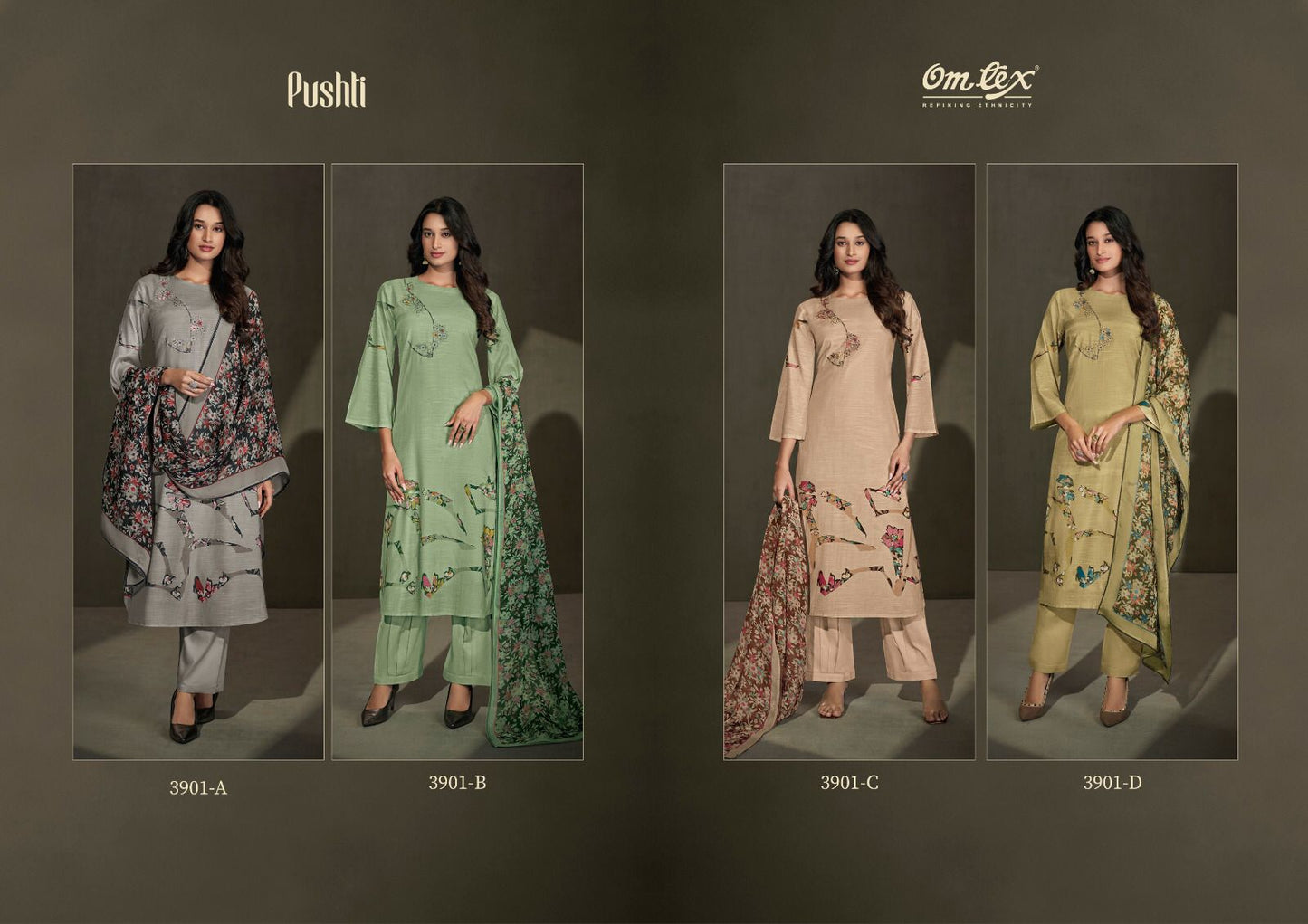Pushti Omtex Muslin Plazzo Style Suits