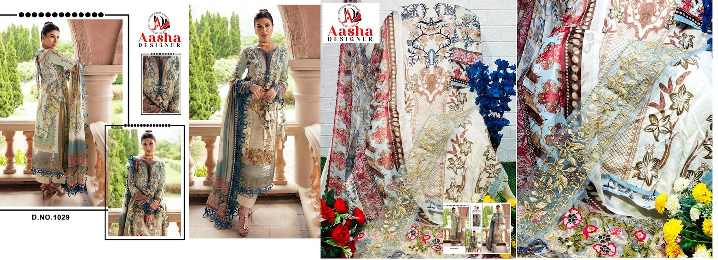 Queen Court Vol 3 Aasha Designer Cotton Pakistani Salwar Suits