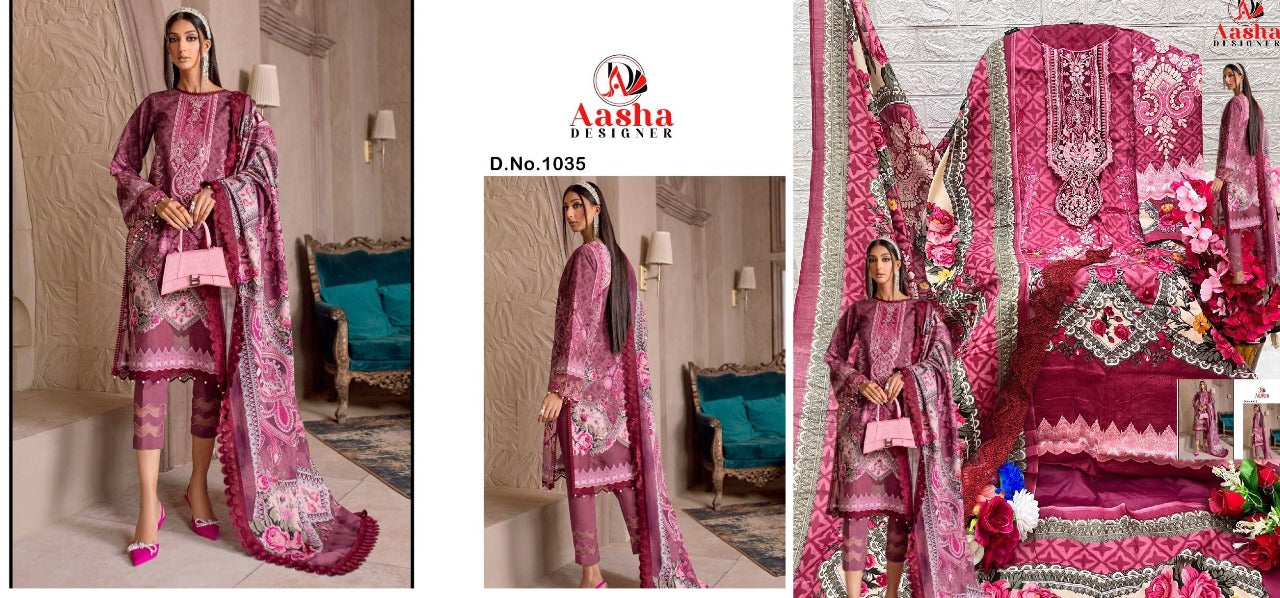 Queen Court Vol 4 Aasha Designer Cotton Pakistani Patch Work Suits