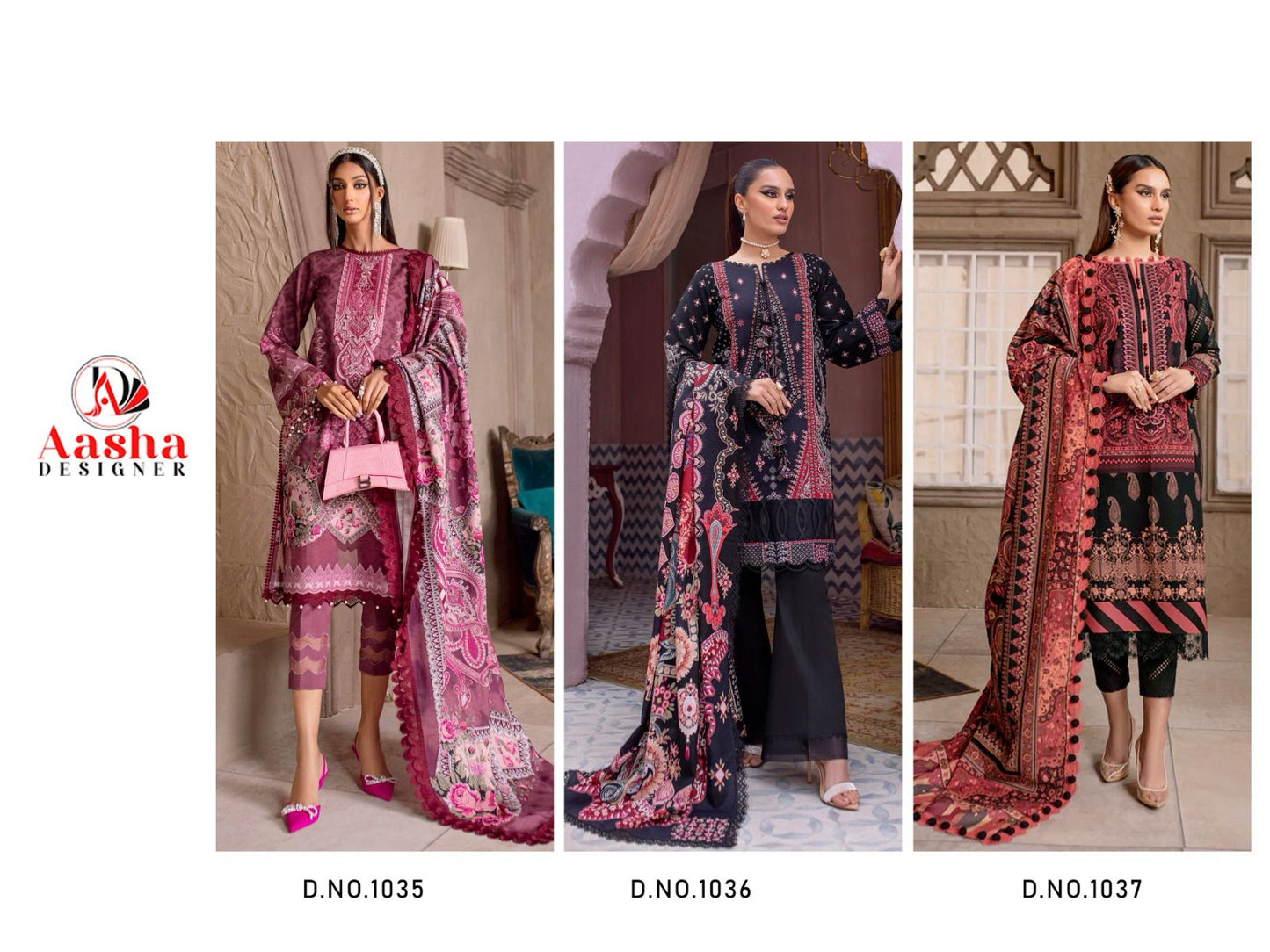 Queen Court Vol 4 Aasha Designer Cotton Pakistani Patch Work Suits