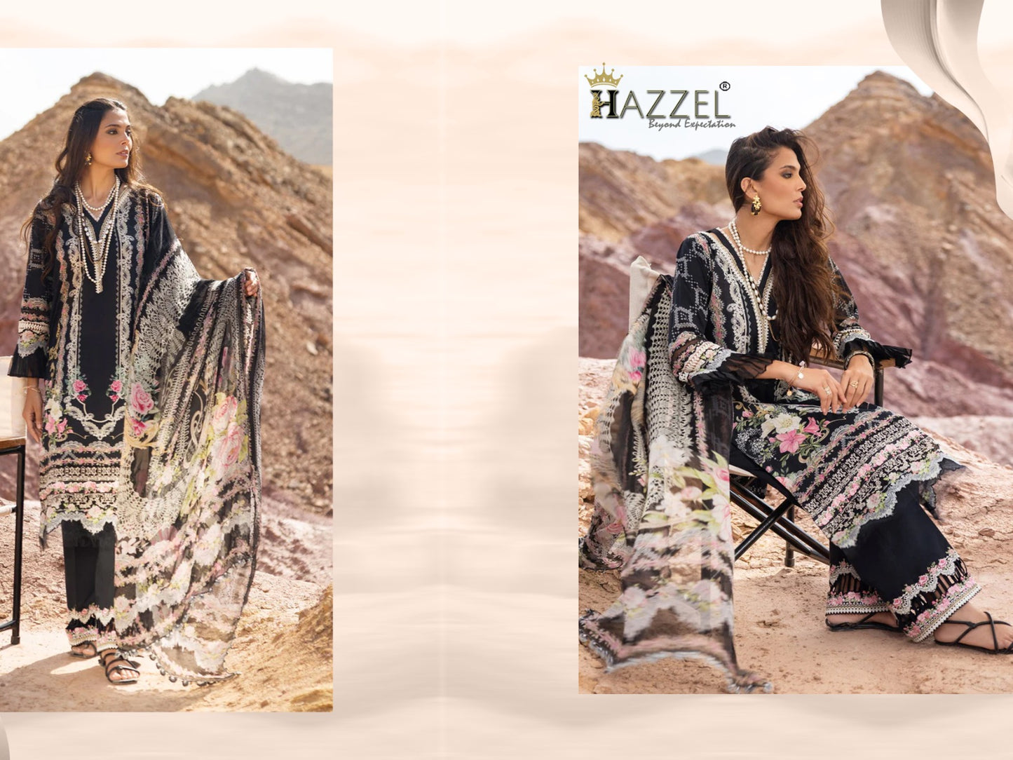 Queens Court Vol 7-Nx Hazzel Cotton Pakistani Patch Work Suits